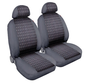 Square, coppia coprisedili anteriori in jacquard - Rosso