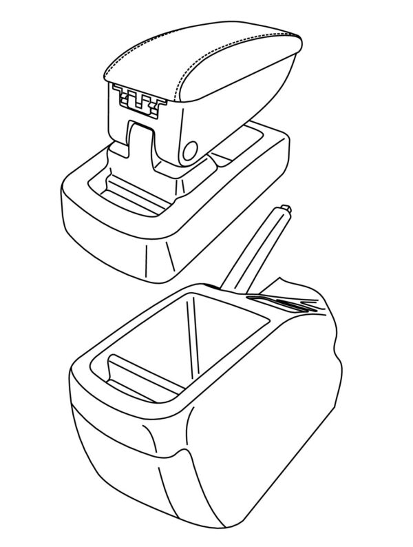 Armster 1, bracciolo su misura - compatibile per  Kia Cee'd 5p (02/07>04/12) -  Kia Cee'd Sporty Wagon (09/07>08/12)