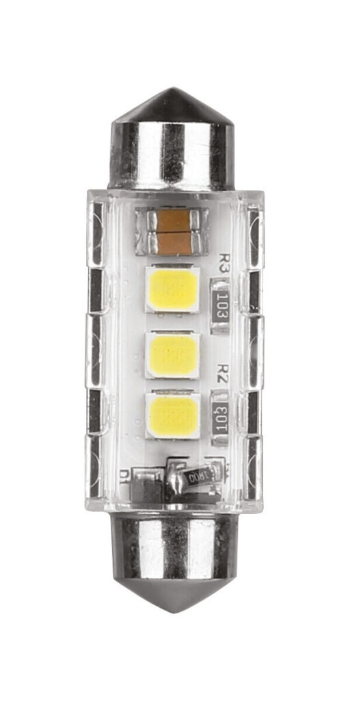 12/24V Pro-User Series - 12,5x36 mm - SV8,5-8 - 1 pz  - Scatola - Bianco - Doppia polarit&agrave; - Resistenza incorporata