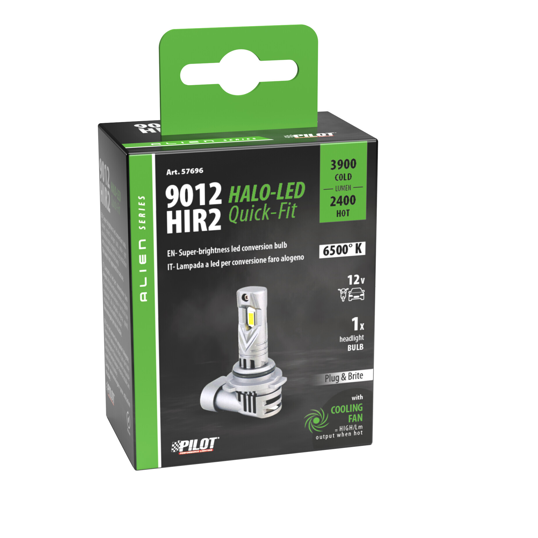 12V Halo Led Alien Series Quick-Fit - (HIR2 9012) - 35W - PX22d - 1 pz - Scatola - immagine 3