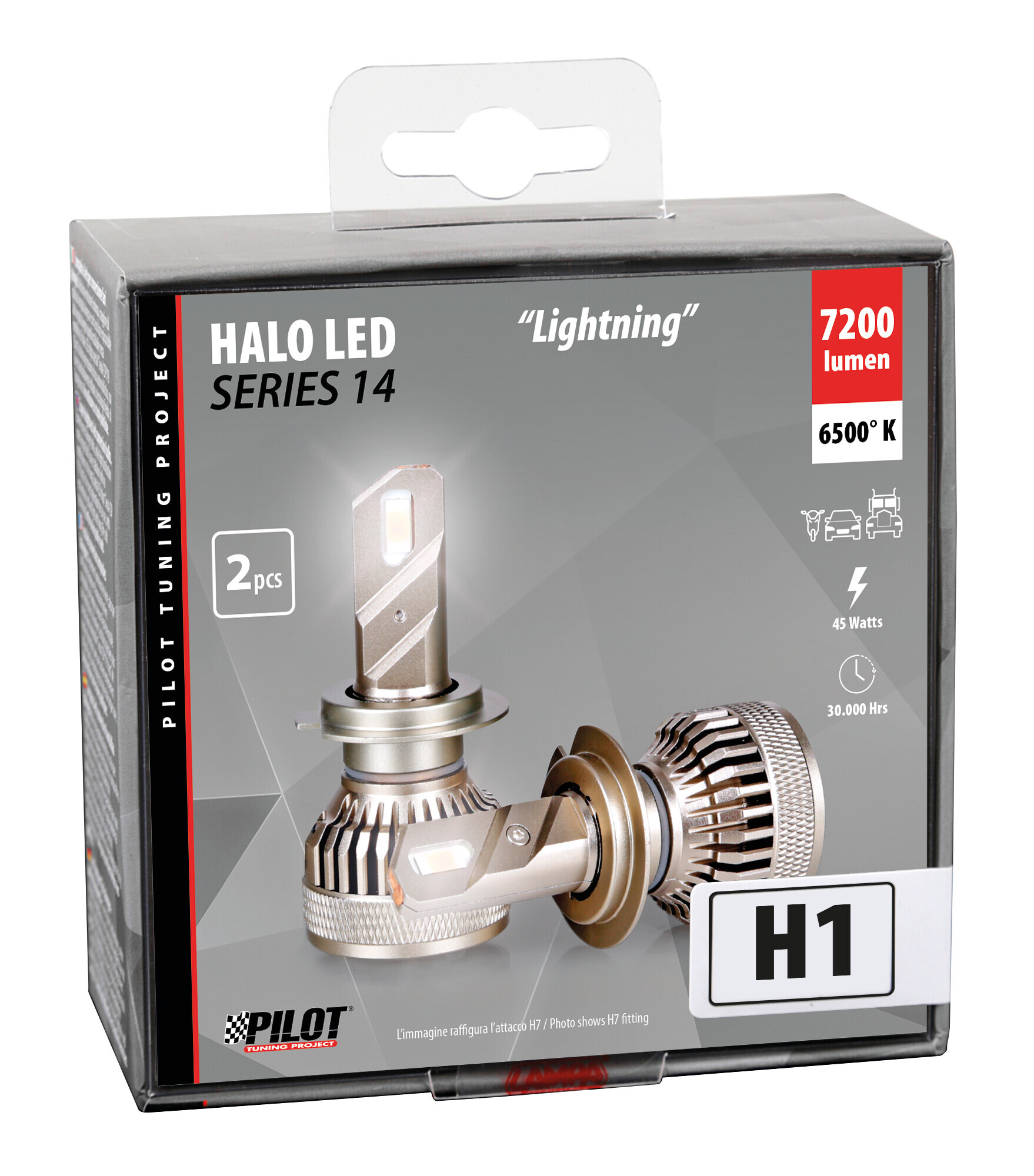 9/32V Halo Led Serie 14 Lightning - (H1) - 45W - P14,5s - 2 pz - Scatola - immagine 4
