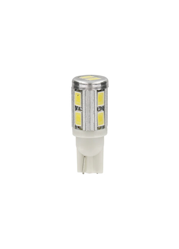 10/30V Mega-Led 10 - 10 SMD x 1 chip - (T10) - W2,1x9,5d - 2 pz - Scatola - Bianco - Doppia polarità - Resistenza incorporata