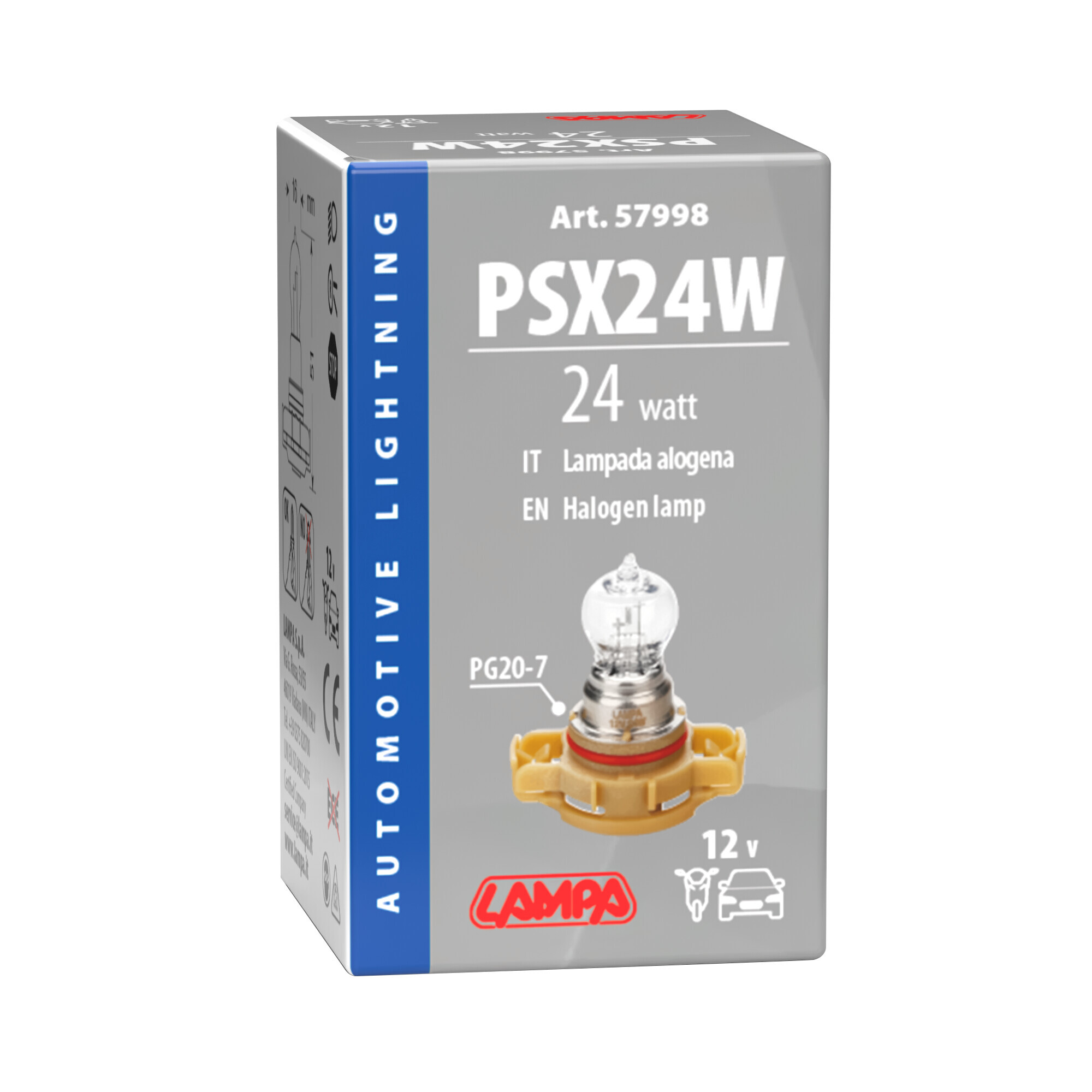 12V Lampada alogena - PSX24W - 24W - PG20-7 - 1 pz - Scatola - Confezione da 10 pezzi - immagine 2