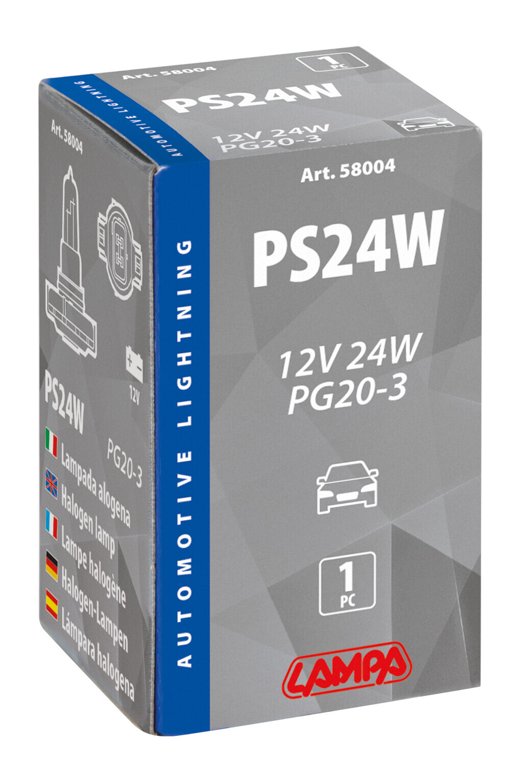 12V Lampada alogena - PS24W - 24W - PG20-3 - 1 pz - Scatola - Confezione da 10 pezzi - immagine 2