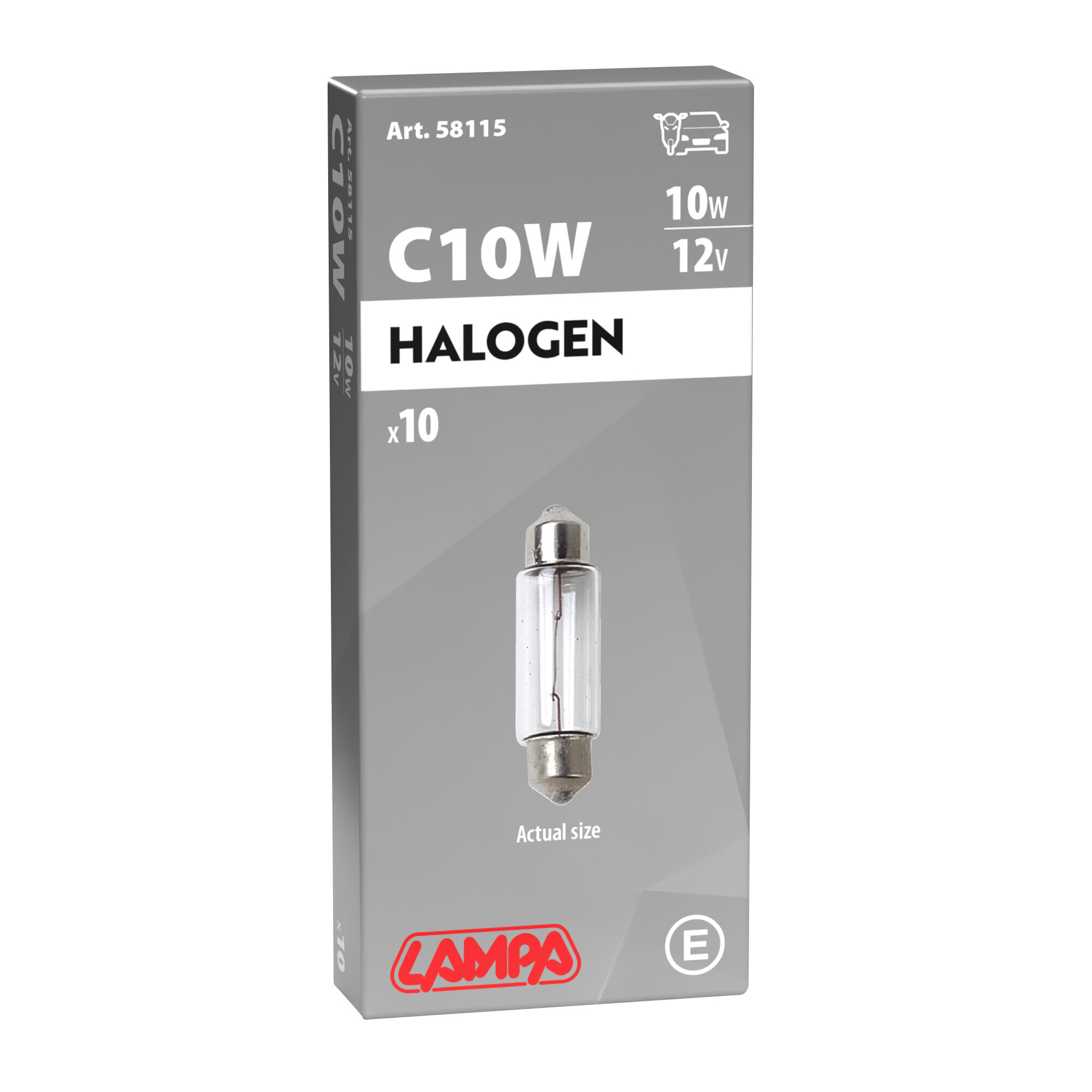 12V Lampada siluro - C10W - 11x35 mm - 10W - SV8,5-8 - 10 pz - Scatola - immagine 2