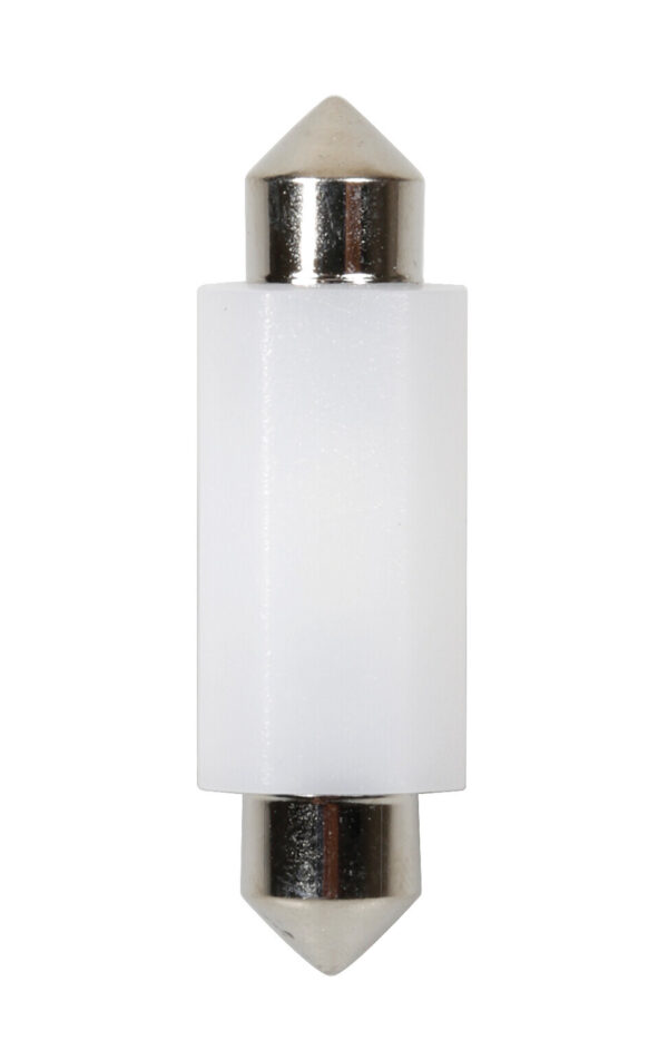 9/32V Led Series - 2 SMD x 1 chip - 12x41 mm - SV8,5-8 - 20 pz - Busta - Bianco - Doppia polarità - Resistenza incorporata