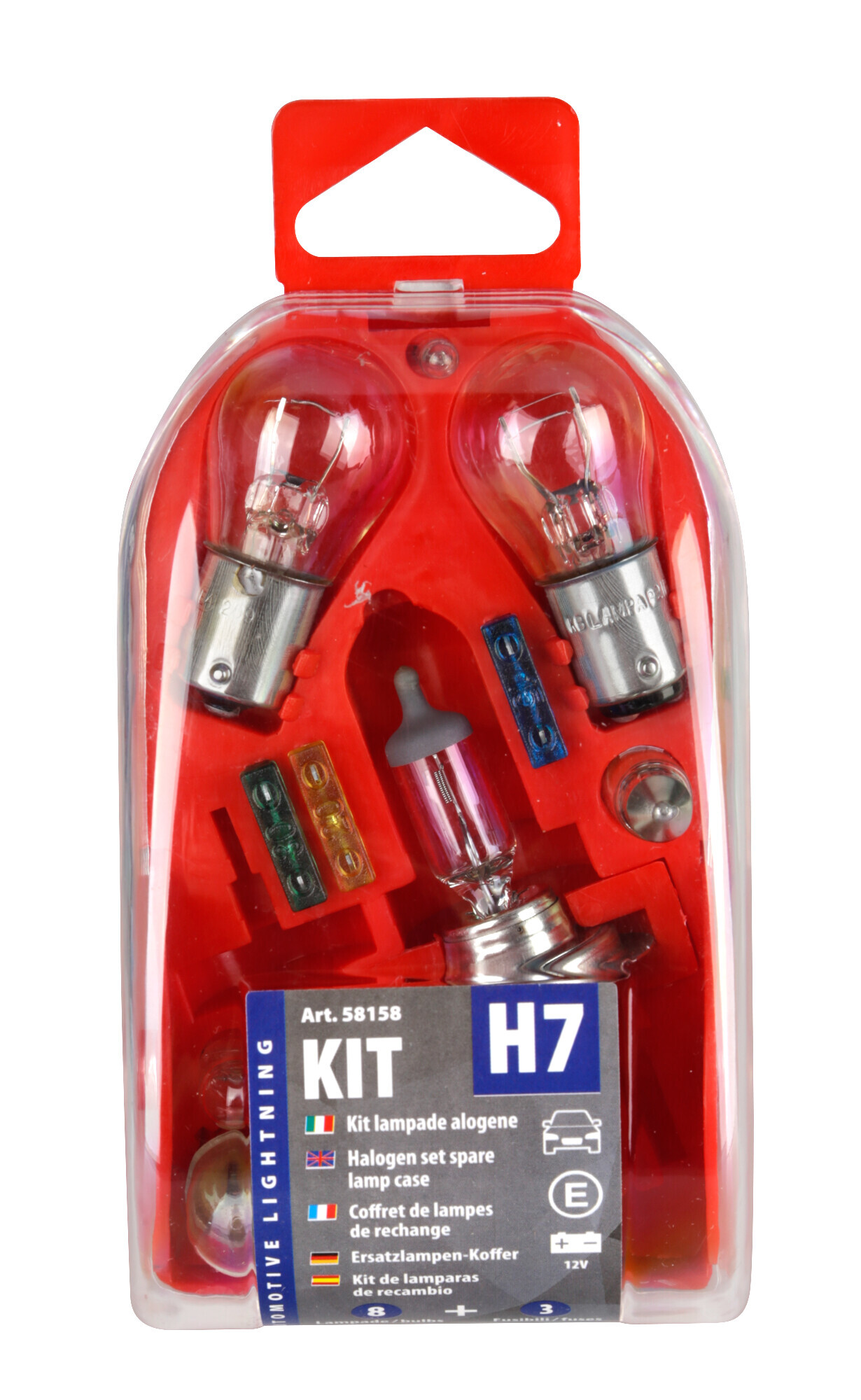Kit lampade di ricambio 11 pz, alogena H7 - 12V