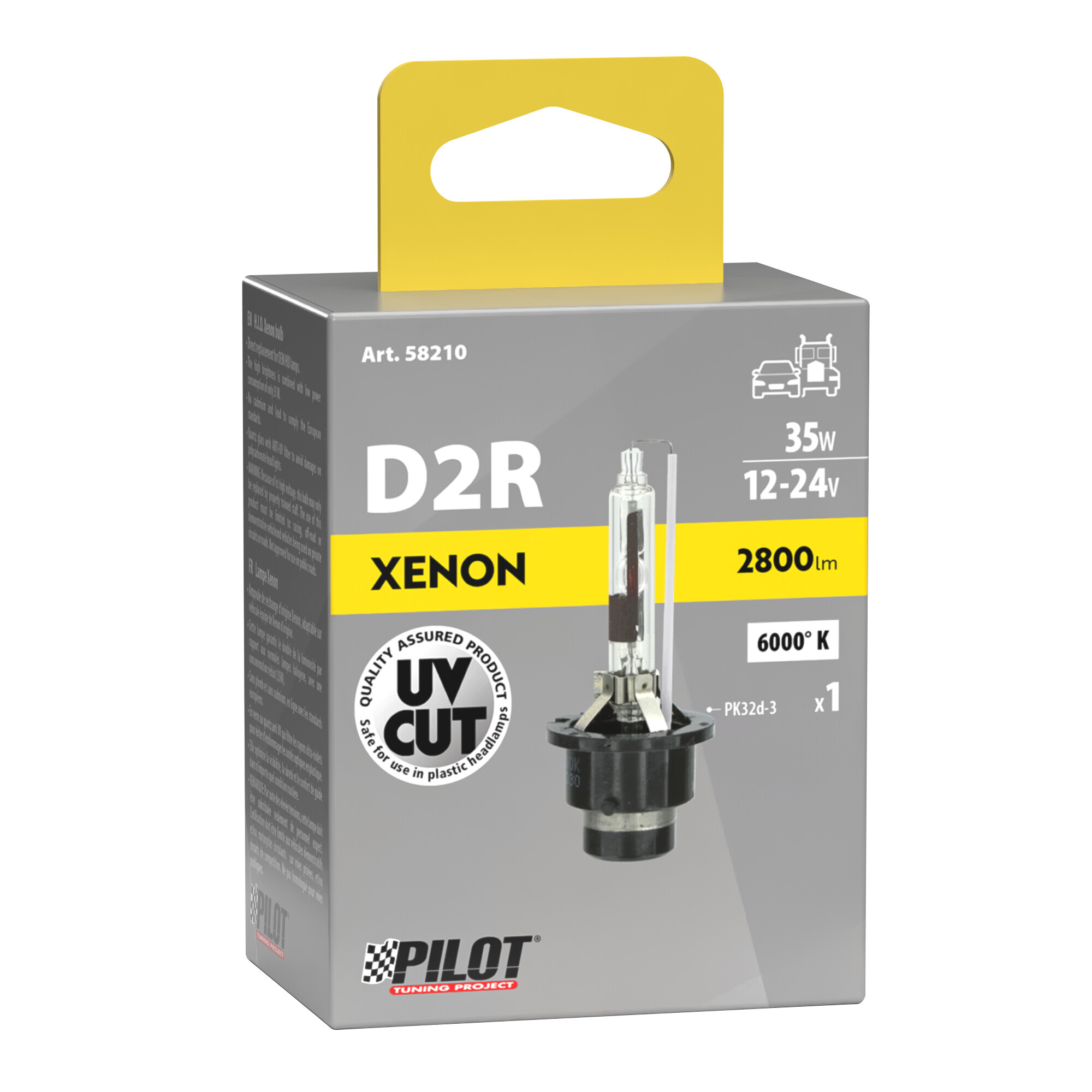 Lampada HID Xenon 6.000°K - D2R - 35W - P32d-3 - 1 pz - Scatola - immagine 2