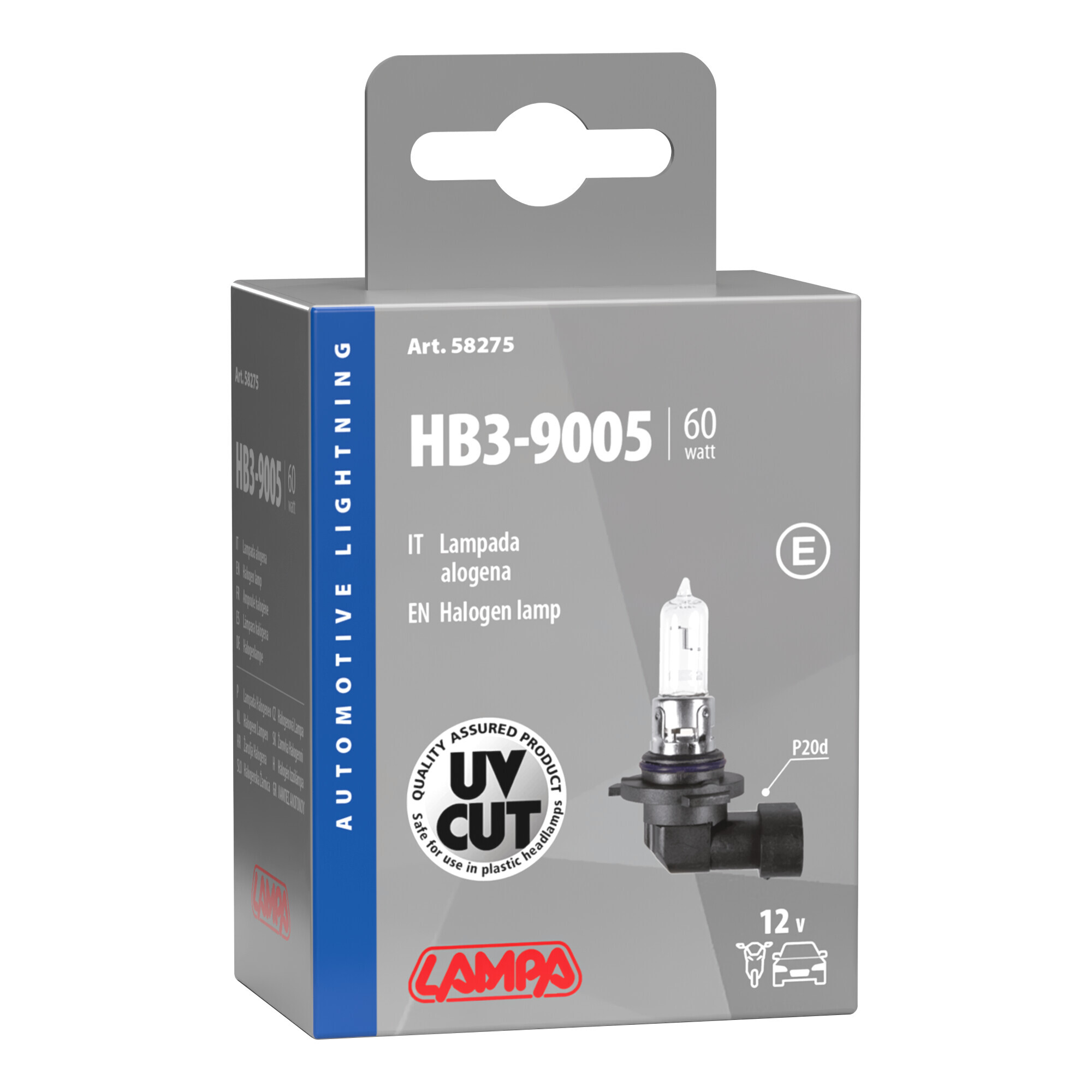 12V Lampada alogena - HB3 9005 - 60W - P20d - 1 pz - Scatola 2 12V Lampada alogena - HB3 9005 - 60W - P20d - 1 pz - Scatola - immagine 2
