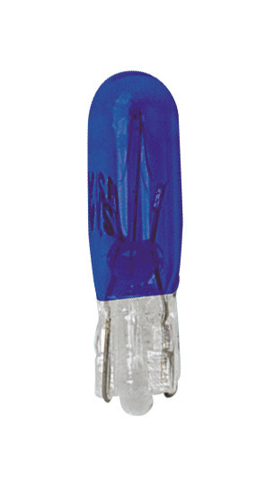 12V Lampada con zoccolo vetro - (T5) - 1,2W - W2x4,6d - 2 pz  - D/Blister - Blu