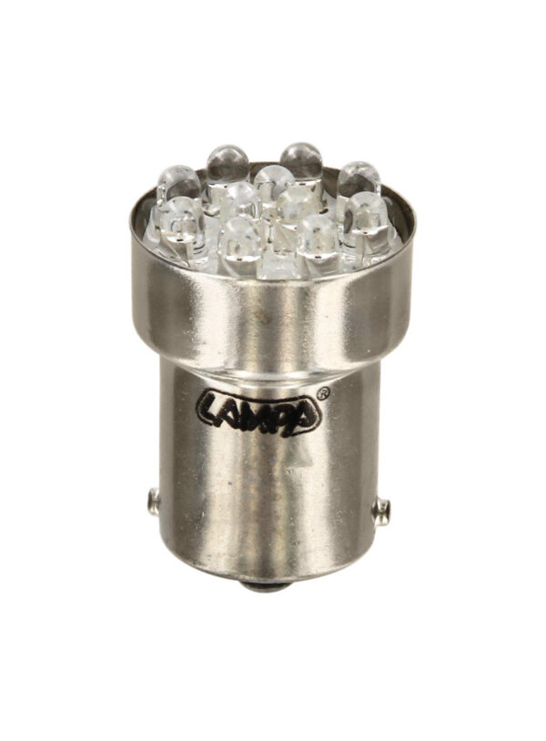 12V Lampada Multi-Led 11 Led - (R10W) - BA15s - 1 pz - Scatola - Rosso
