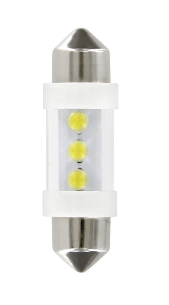 12V Led Series - 3 Led - (C5W) - 10x35 mm - SV8,5-8 - 2 pz - D/Blister - Blu