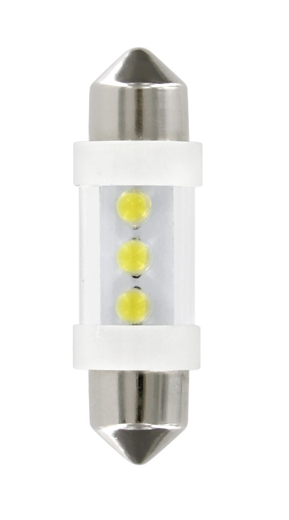 12V Led Series - 3 Led - (C5W) - 10x35 mm - SV8,5-8 - 2 pz - D/Blister - Bianco