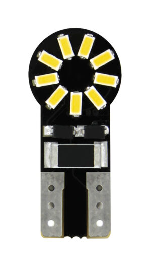 12V Hyper-Led 18 - 18 SMD x 1 chips - (T10) - W2,1x9,5d - 2 pz  - Scatola - Bianco - Doppia polarit&agrave; - Resistenza incorporata