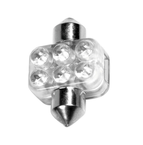 12V Led Series - 6 Led - 18x31 mm - SV8,5-8 - 1 pz - Scatola - Bianco