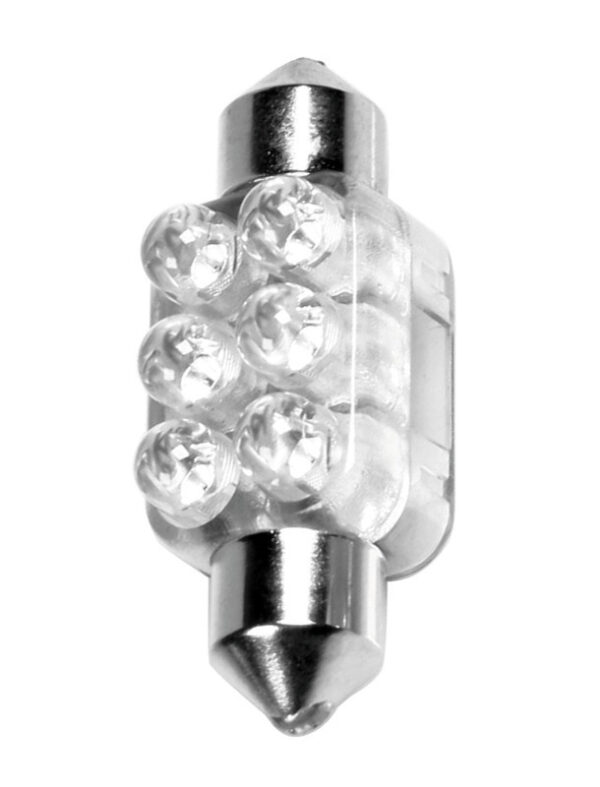 12V Led Series - 6 Led - 13x35 mm - SV8,5-8 - 1 pz - Scatola - Blu