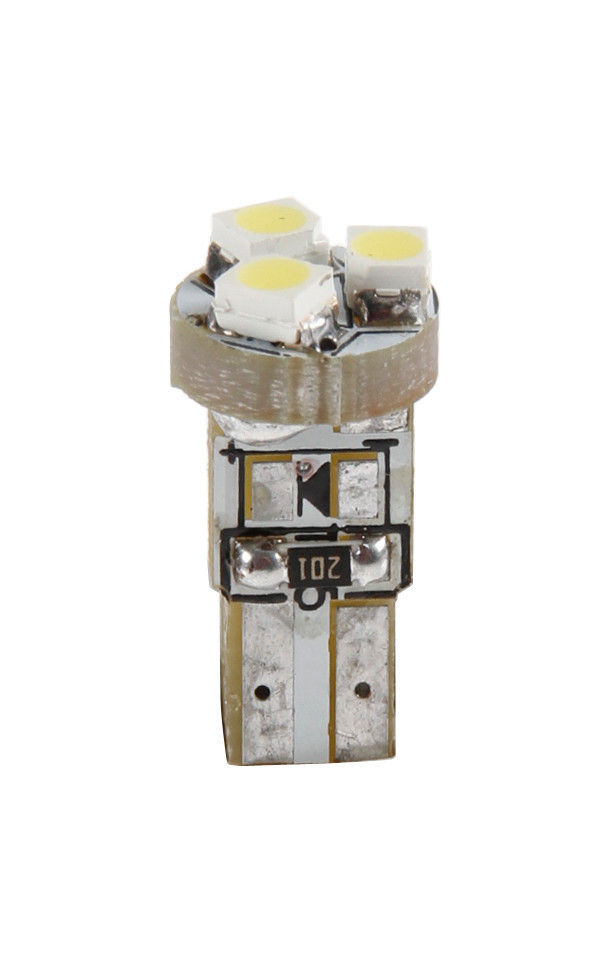 12V Hyper-Led 3 - 3 SMD x 1 chip - (T5) - W2x4,6d - 2 pz  - Scatola - Bianco