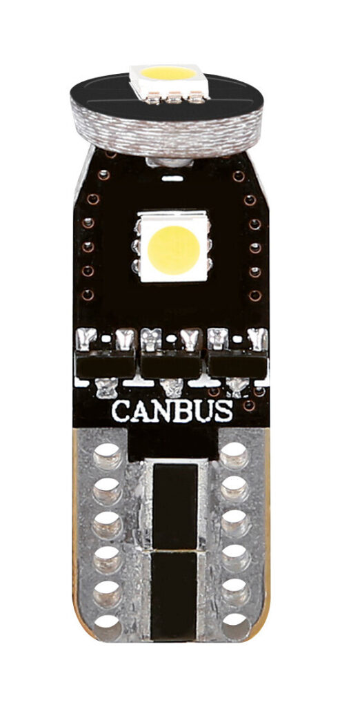 12V Hyper-Led 9 - 3 SMD x 3 chips - (T10) - Trifocus - W2,1x9,5d - 2 pz  - Scatola - Bianco - Doppia polarit&agrave; - Resistenza incorporata