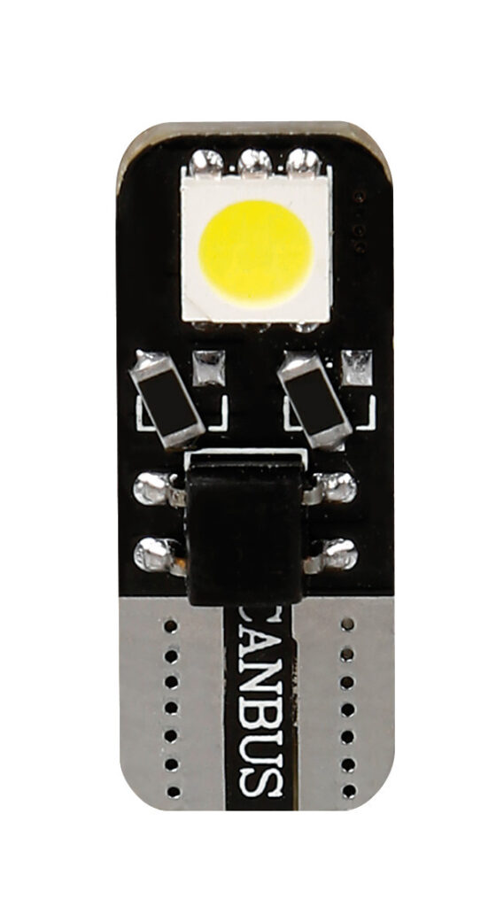 12V Hyper-Led 6 - 2 SMD x 3 chips - (T10) - Bifocus - W2,1x9,5d - 2 pz  - Scatola - Bianco - Doppia polarit&agrave; - Resistenza incorporata