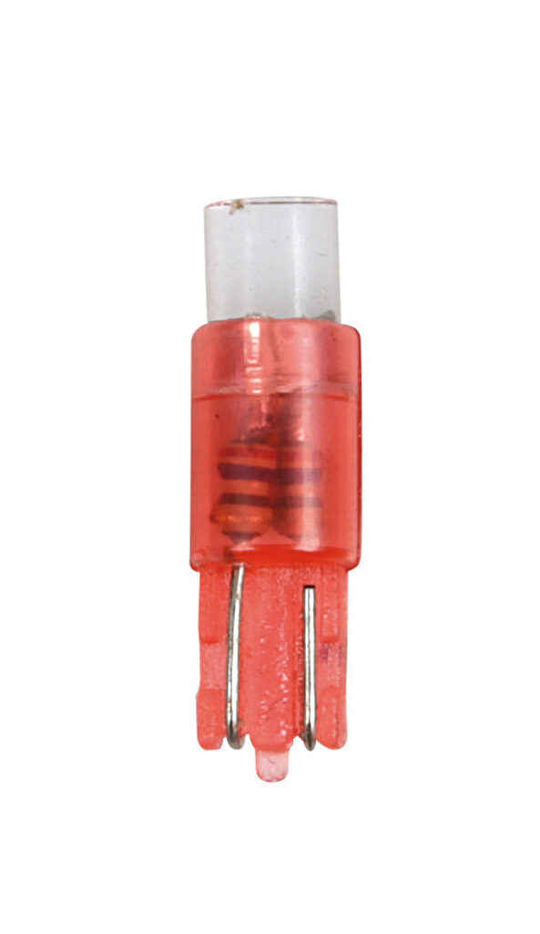 12V Kit Lampade cruscotto 1 Led - (T5) - W2x4,6d - 5 pz  - Scatola - Rosso