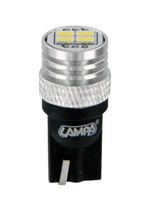 12V Mega-Led 12 - 4 Smd x 3 chips - (T10) - W2,1x9,5d - 2 pz - D/Blister - Bianco - Doppia polarità