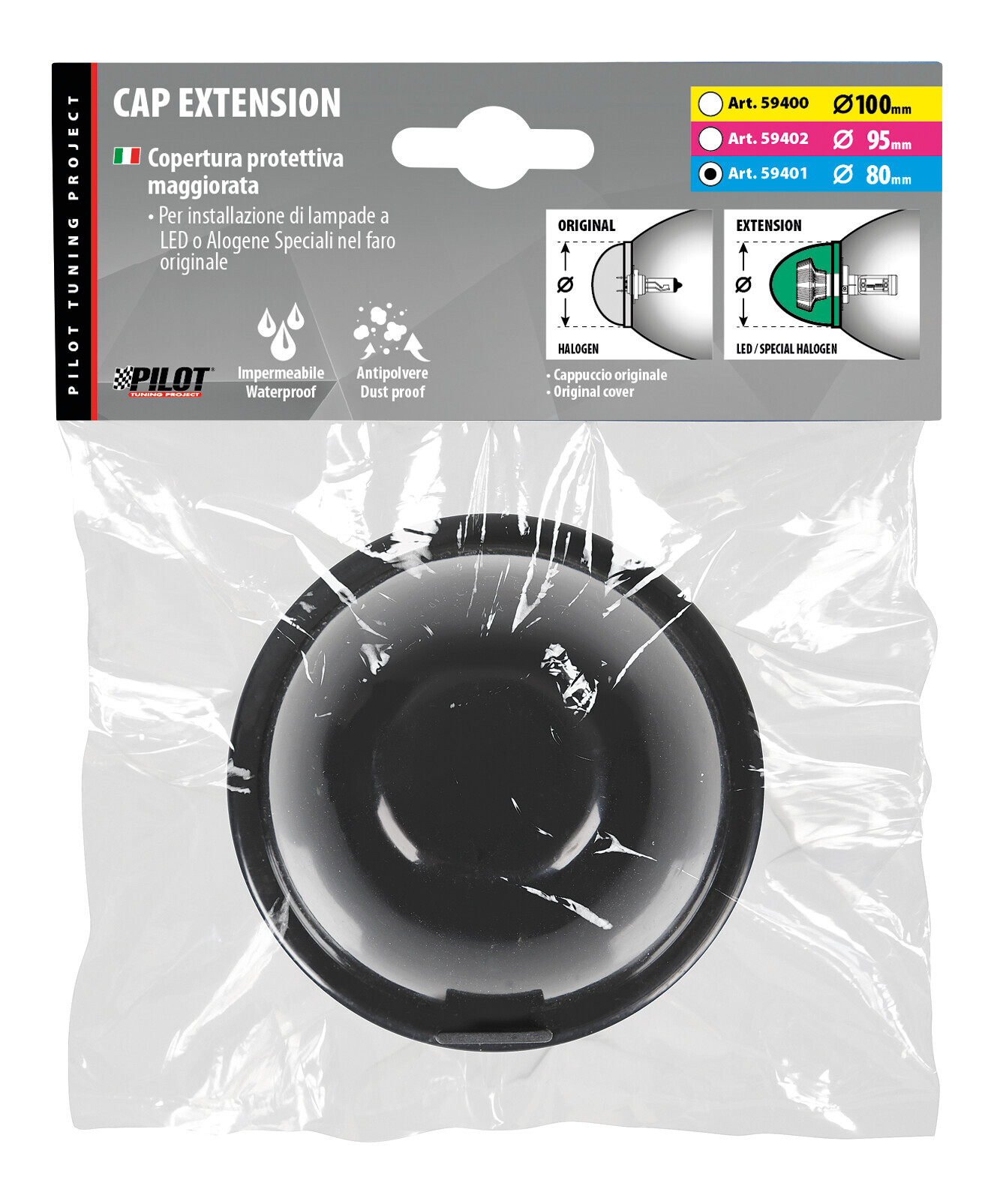Copertura protettiva faro maggiorata - Ø 80 mm - immagine 4