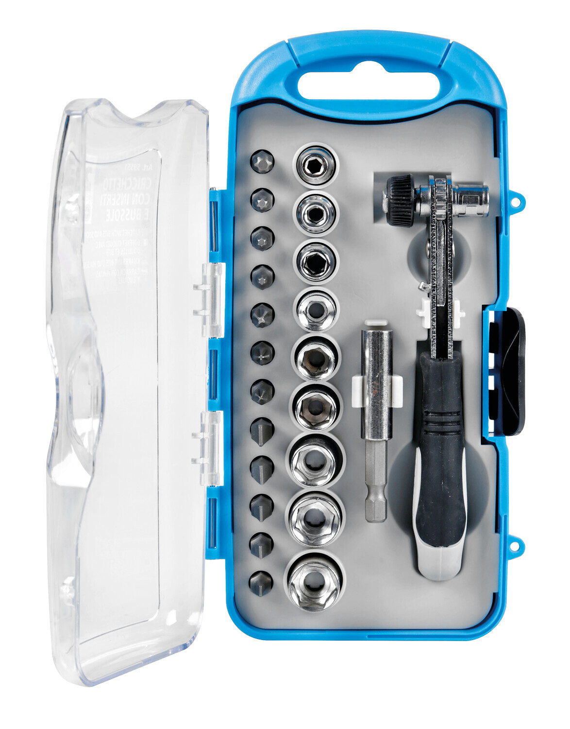 Set cricchetto con inserti e bussole, 23 pz - immagine 4