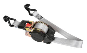 Nastro tensore con cricchetto autoretrattile, doppio gancio - 2,5x300 cm