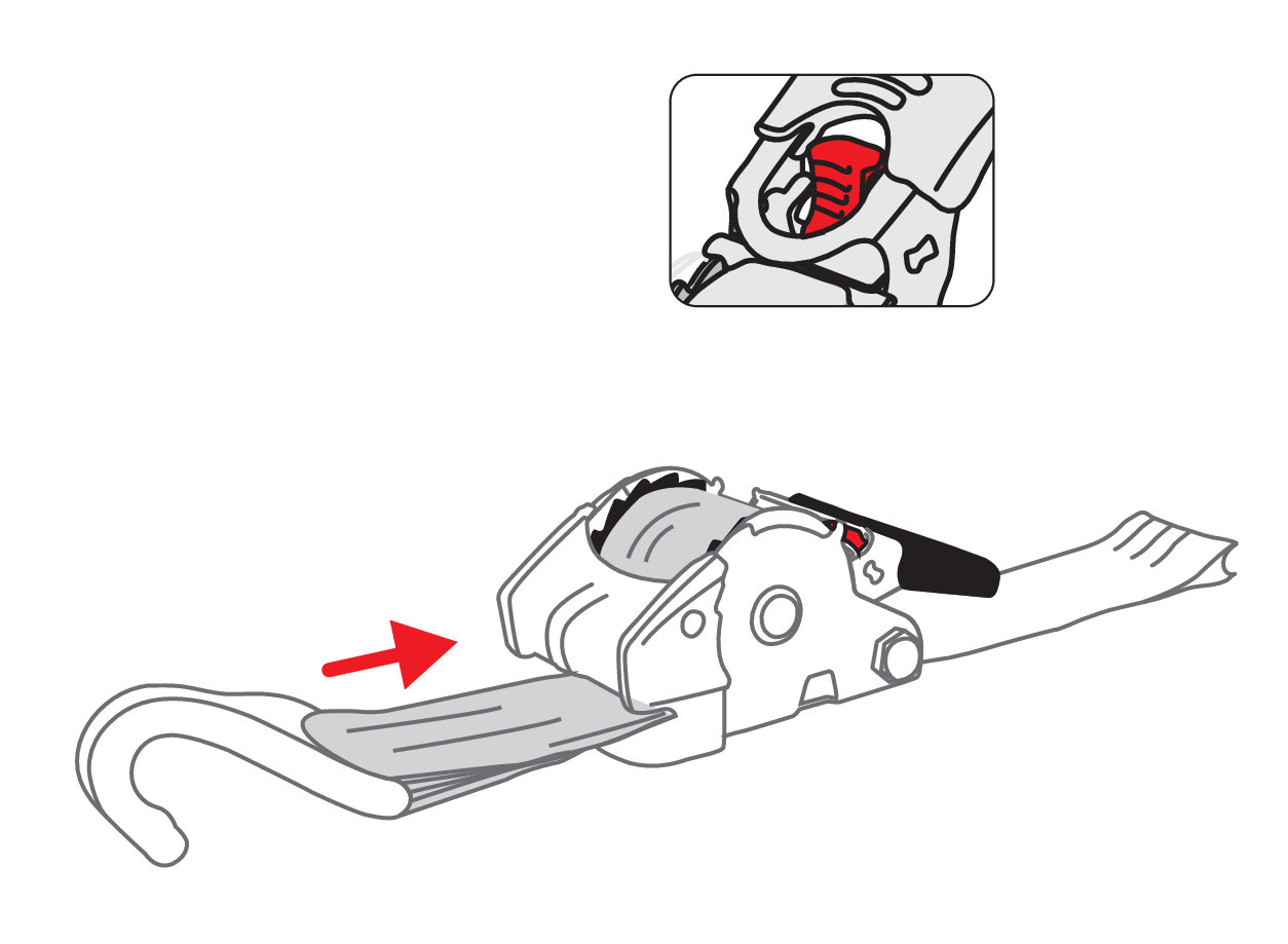 Nastro tensore con cricchetto autoretrattile, doppio gancio - 5x300 cm - immagine 6