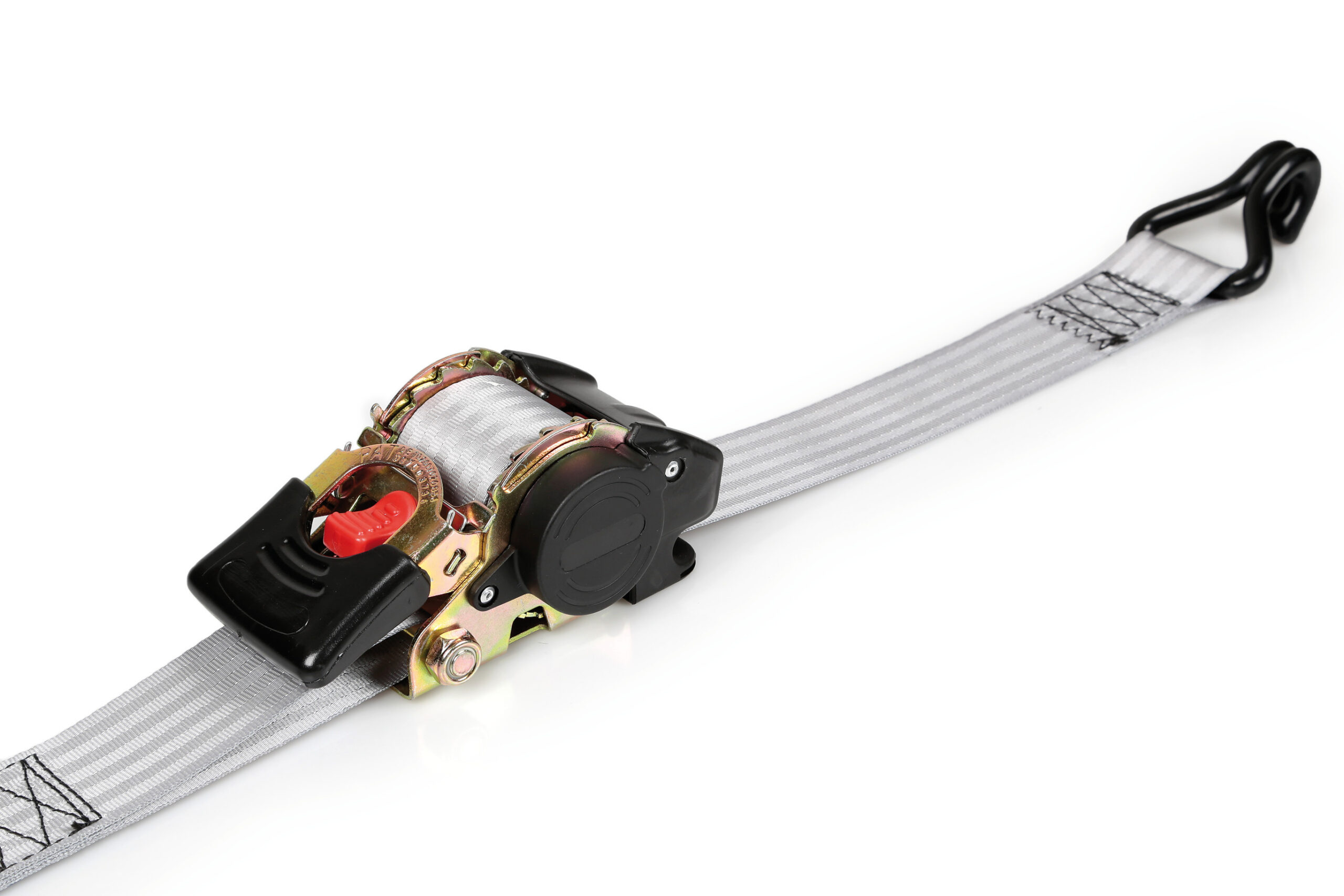 Nastro tensore con cricchetto autoretrattile, doppio gancio - 5x300 cm - immagine 2