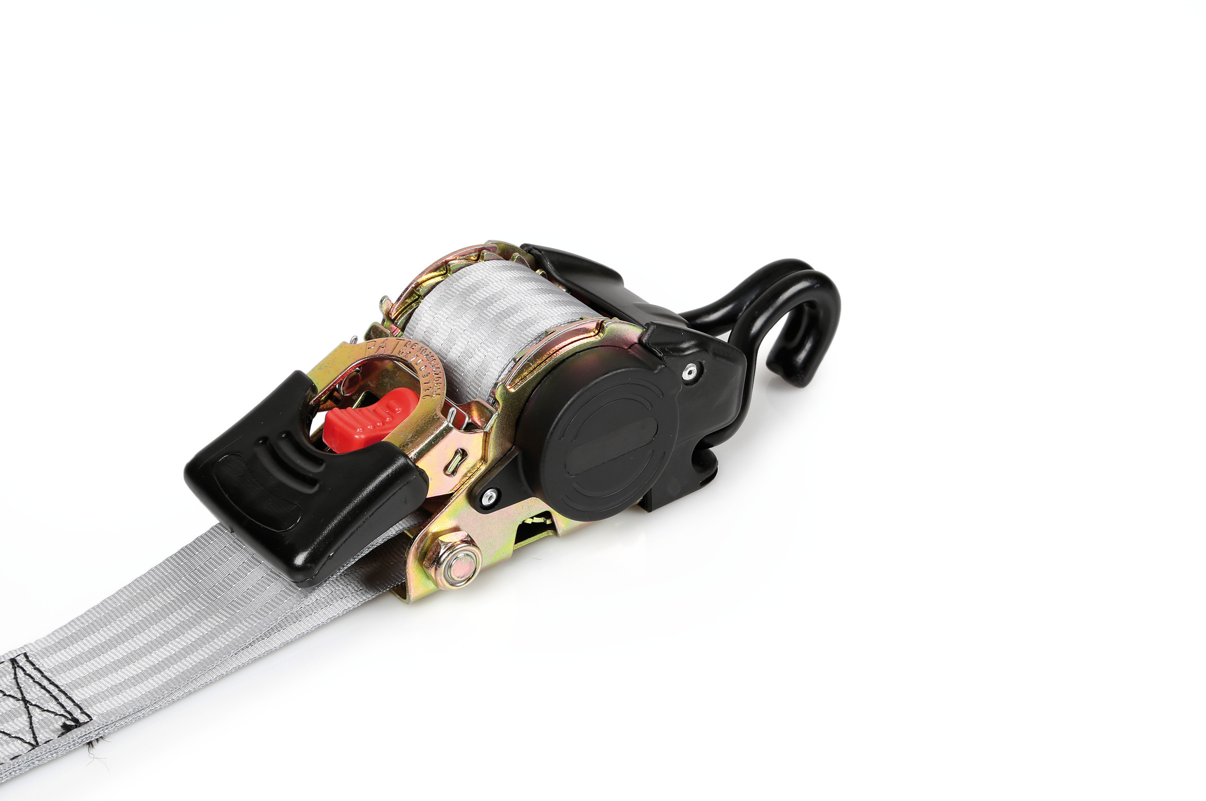 Nastro tensore con cricchetto autoretrattile, doppio gancio - 5x300 cm - immagine 3