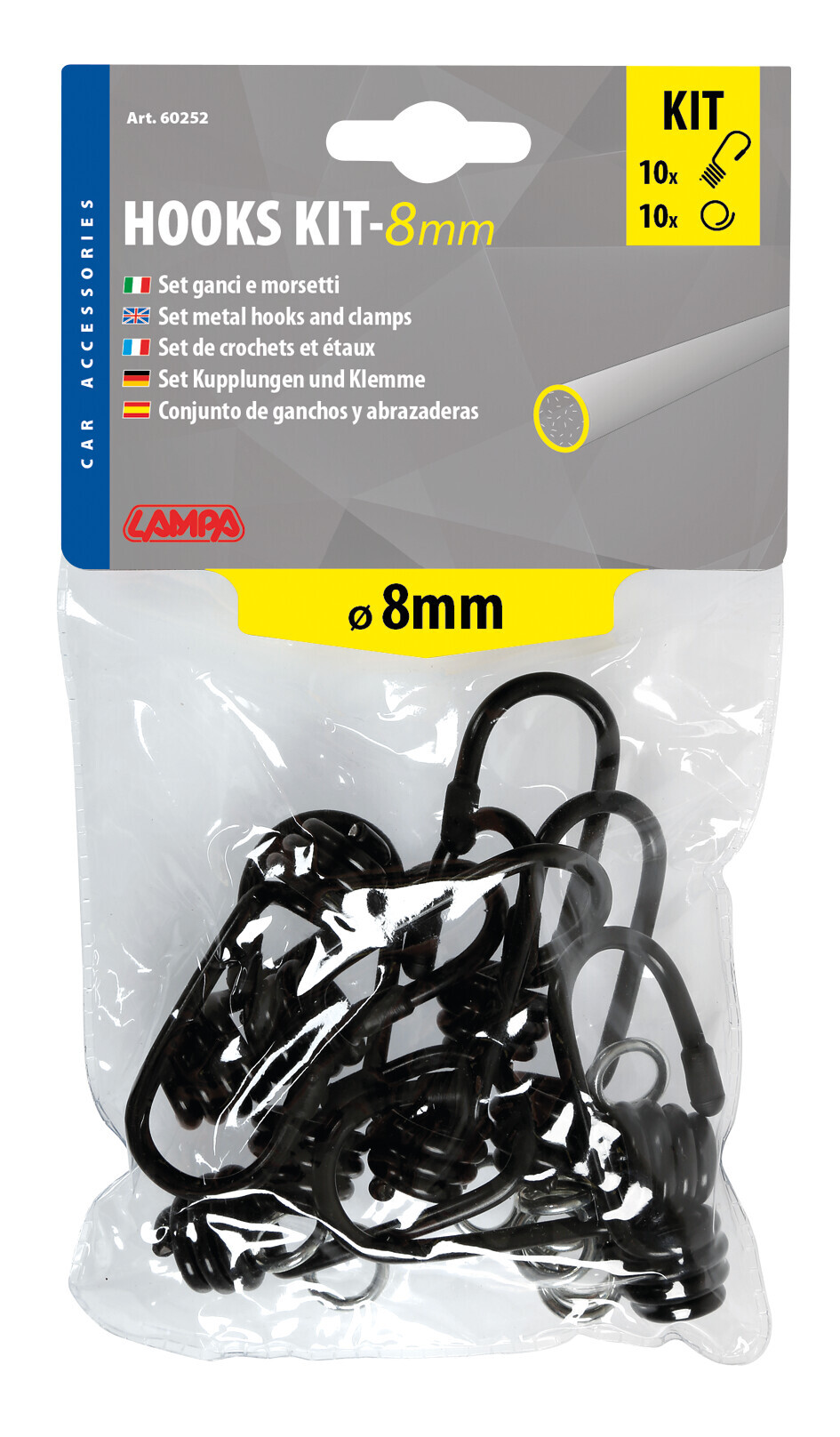 Set 10 ganci + morsetti - Ø 8 mm - immagine 2