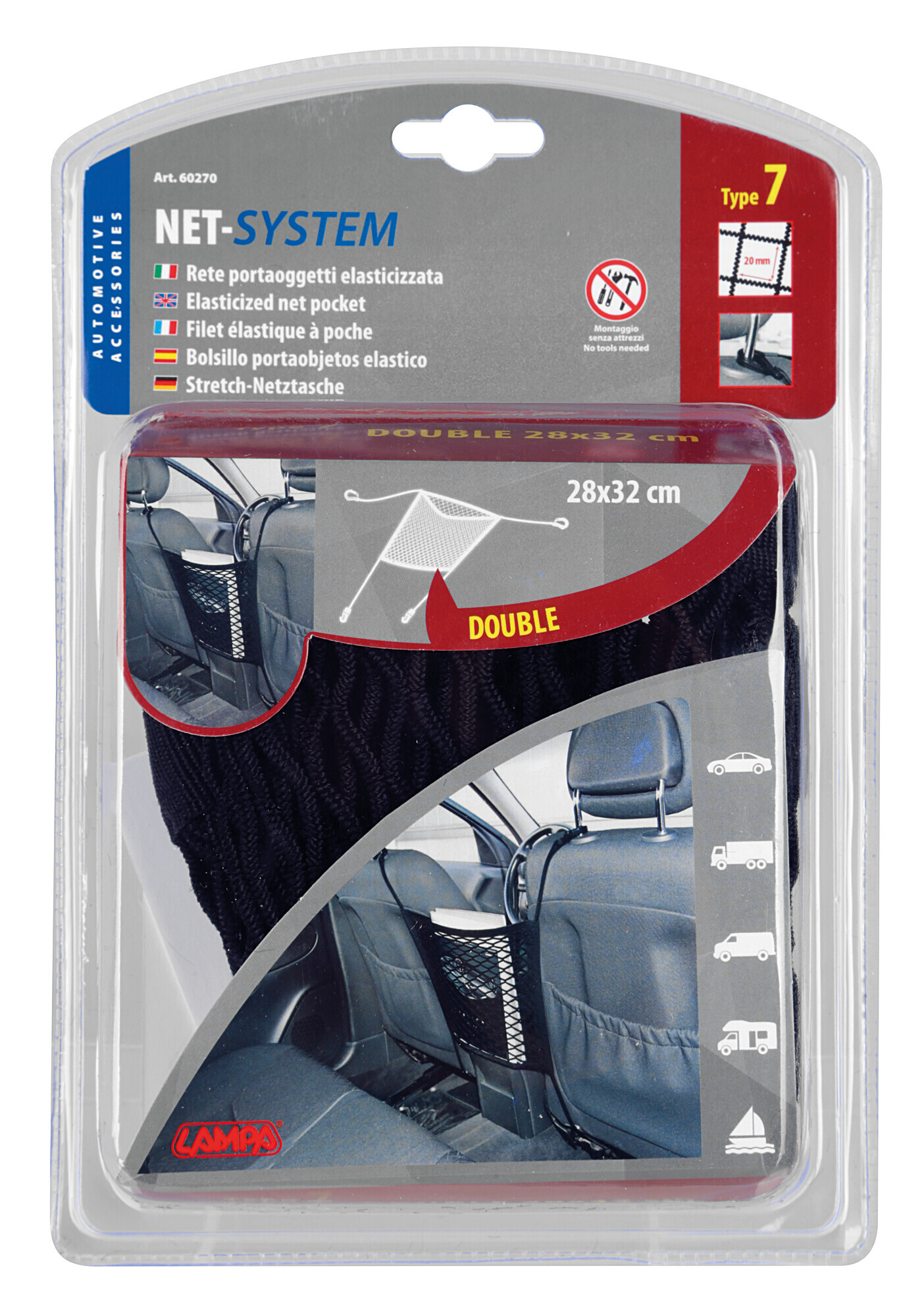 Net-System-7, tasca a rete elasticizzata - 28x32 cm 2 Net-System-7, tasca a rete elasticizzata - 28x32 cm - immagine 2