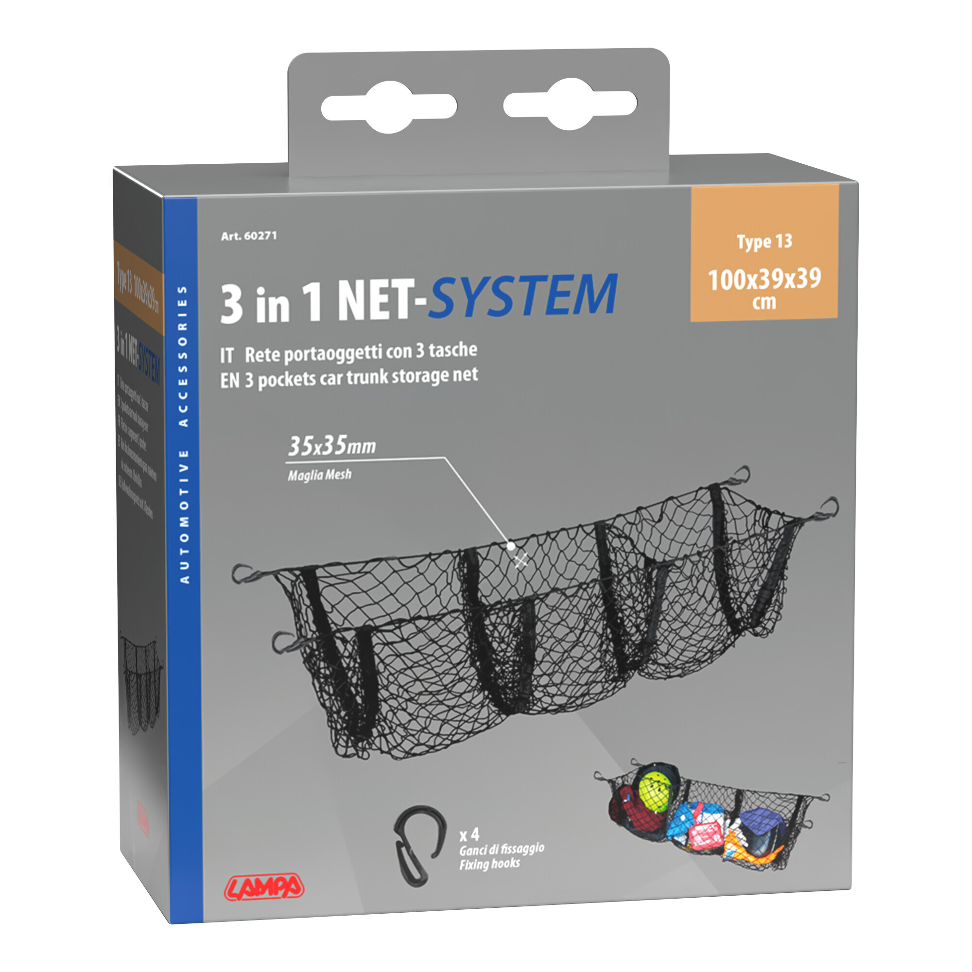 Net-System 13, rete portaoggetti con 3 tasche - immagine 2