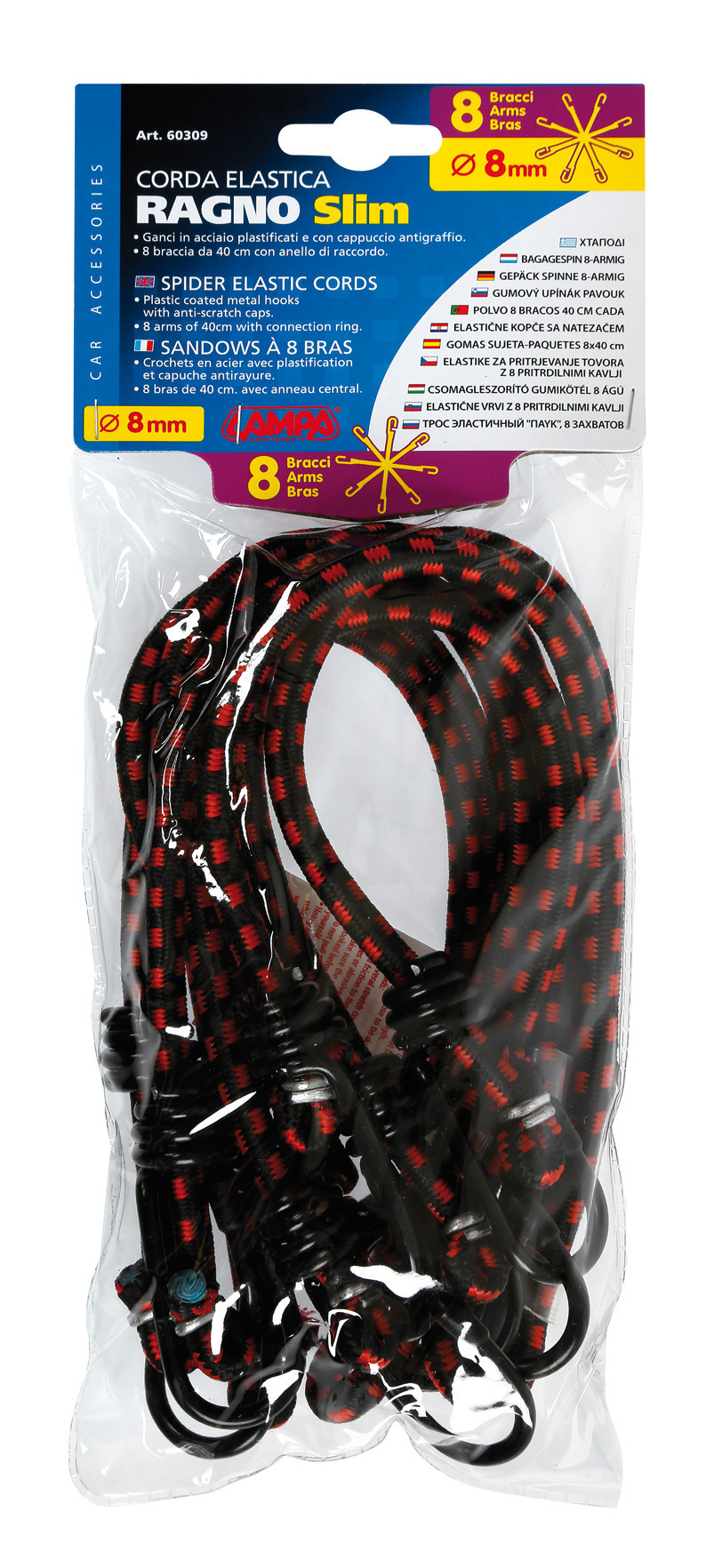 Corda elastica ragno 8 ganci - Ø 8 mm - immagine 2