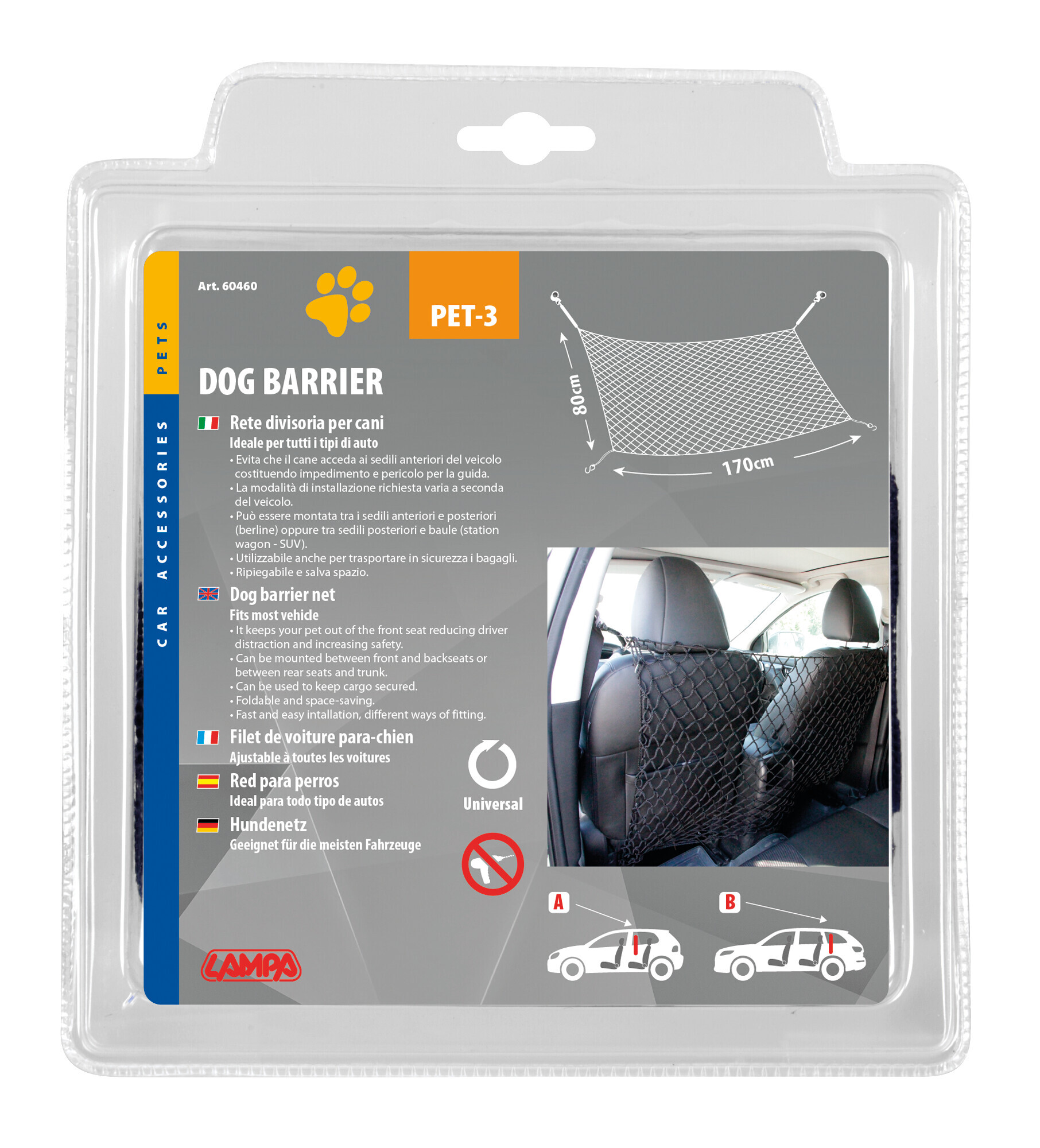 Pet-3, rete divisoria per cani - 170x80 cm - immagine 4