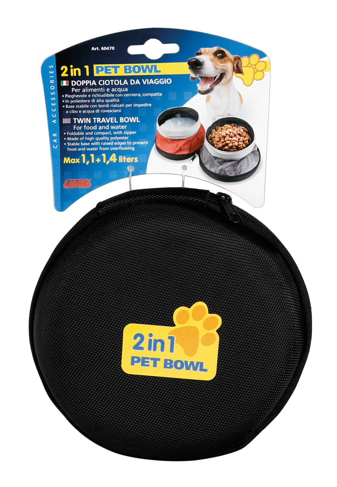 Pet Bowl, doppia ciotola da viaggio per animali - 1100+1400 ml - immagine 3