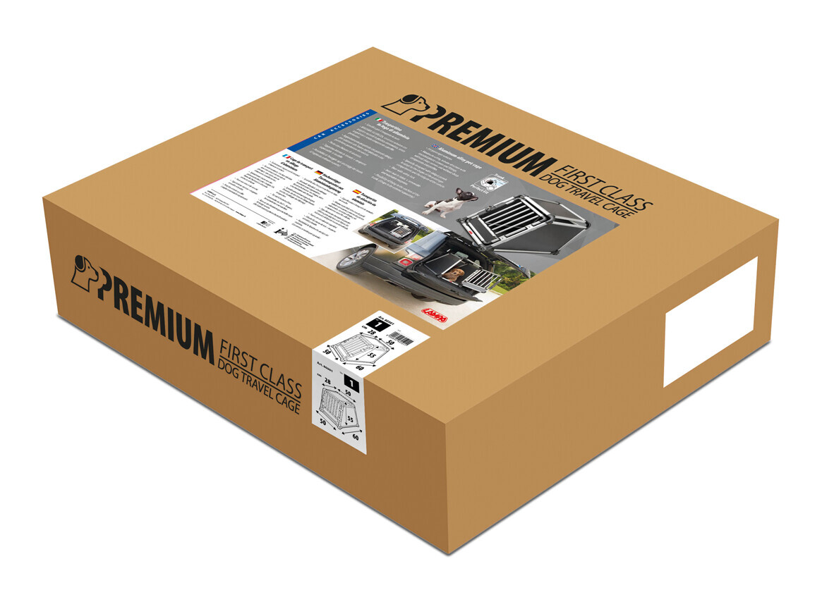 Premium, trasportino in lega di alluminio, specifico per il trasporto di animali in auto - Type 1 - 50 x 60 x H 55 cm - immagine 9
