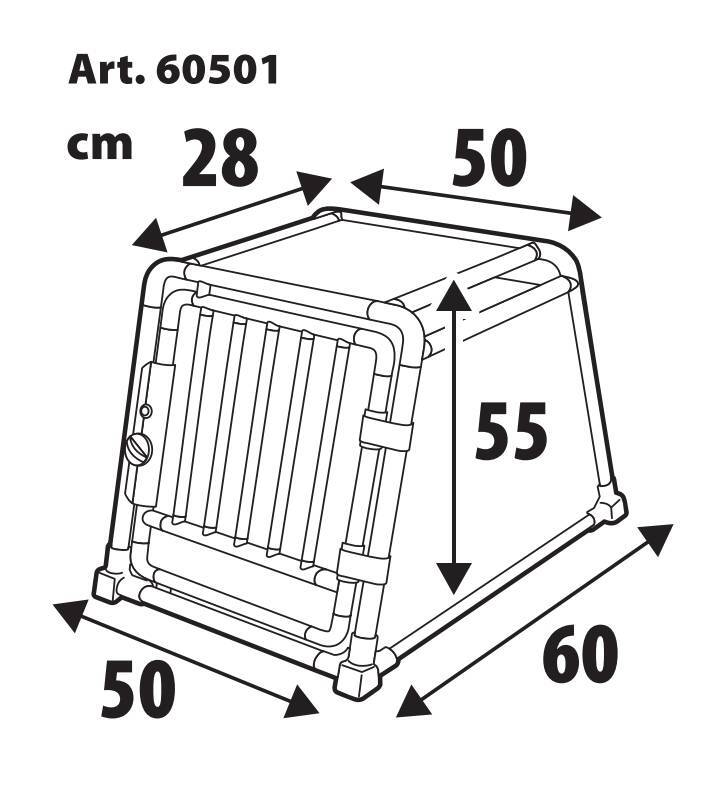 Premium, trasportino in lega di alluminio, specifico per il trasporto di animali in auto - Type 1 - 50 x 60 x H 55 cm - immagine 14