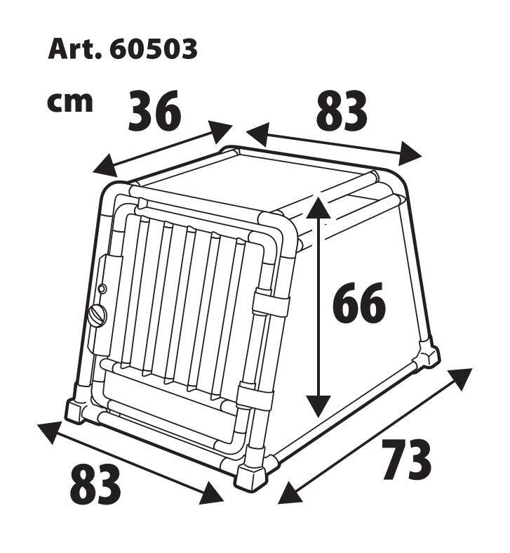 Premium, trasportino in lega di alluminio, specifico per il trasporto di animali in auto - Type 3 - 83 x 73 x H 66 cm - immagine 10