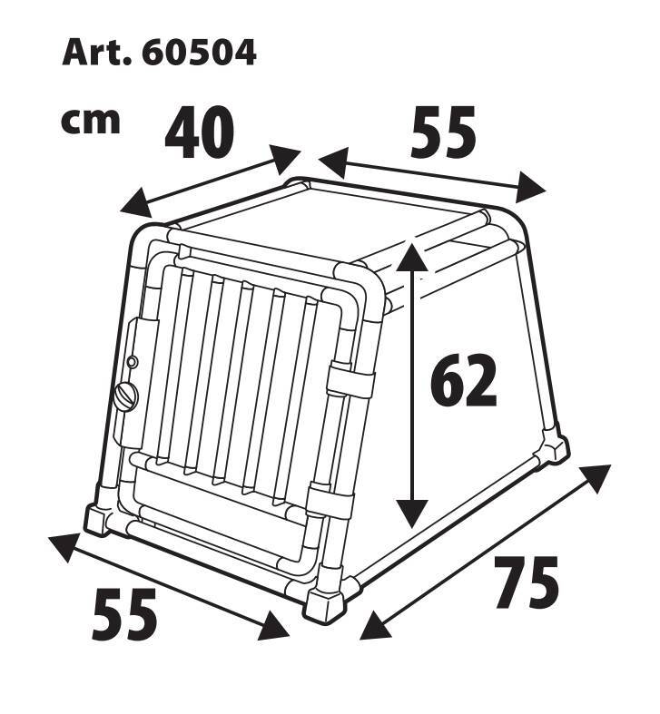 Premium, trasportino in lega di alluminio, specifico per il trasporto di animali in auto - Type 4 - 55 x 75 x H 62 cm - immagine 10