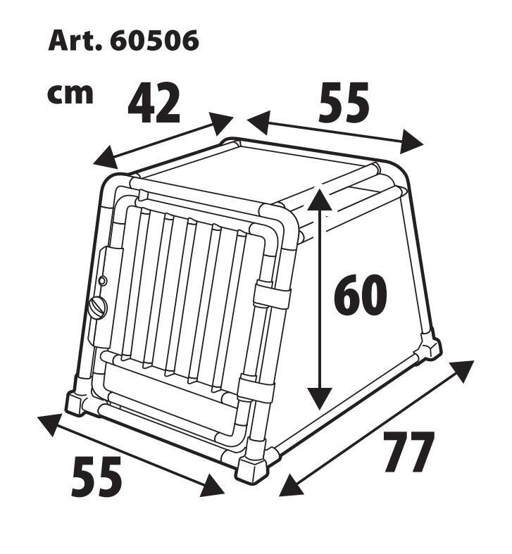 Premium, trasportino in lega di alluminio, specifico per il trasporto di animali in auto - Type 6 - 55 x 77 x H 60 cm - immagine 15