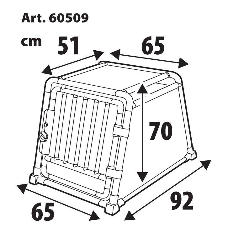 Premium, trasportino in lega di alluminio, specifico per il trasporto di animali in auto - Type 9 - 65 x 92 x H 70 cm - immagine 10