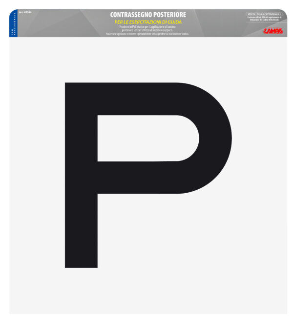 Contrassegno per esercitazioni guida, statico - Posteriore