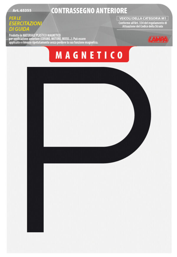 Contrassegno per esercitazioni guida, magnetico - Anteriore