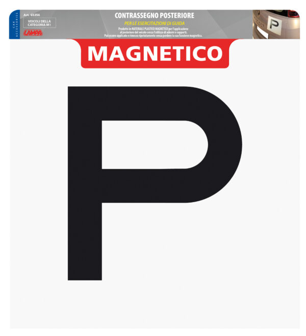 Contrassegno per esercitazioni guida, magnetico - Posteriore