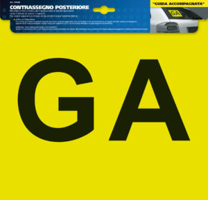 Contrassegno GA (Guida Accompagnata) - Posteriore