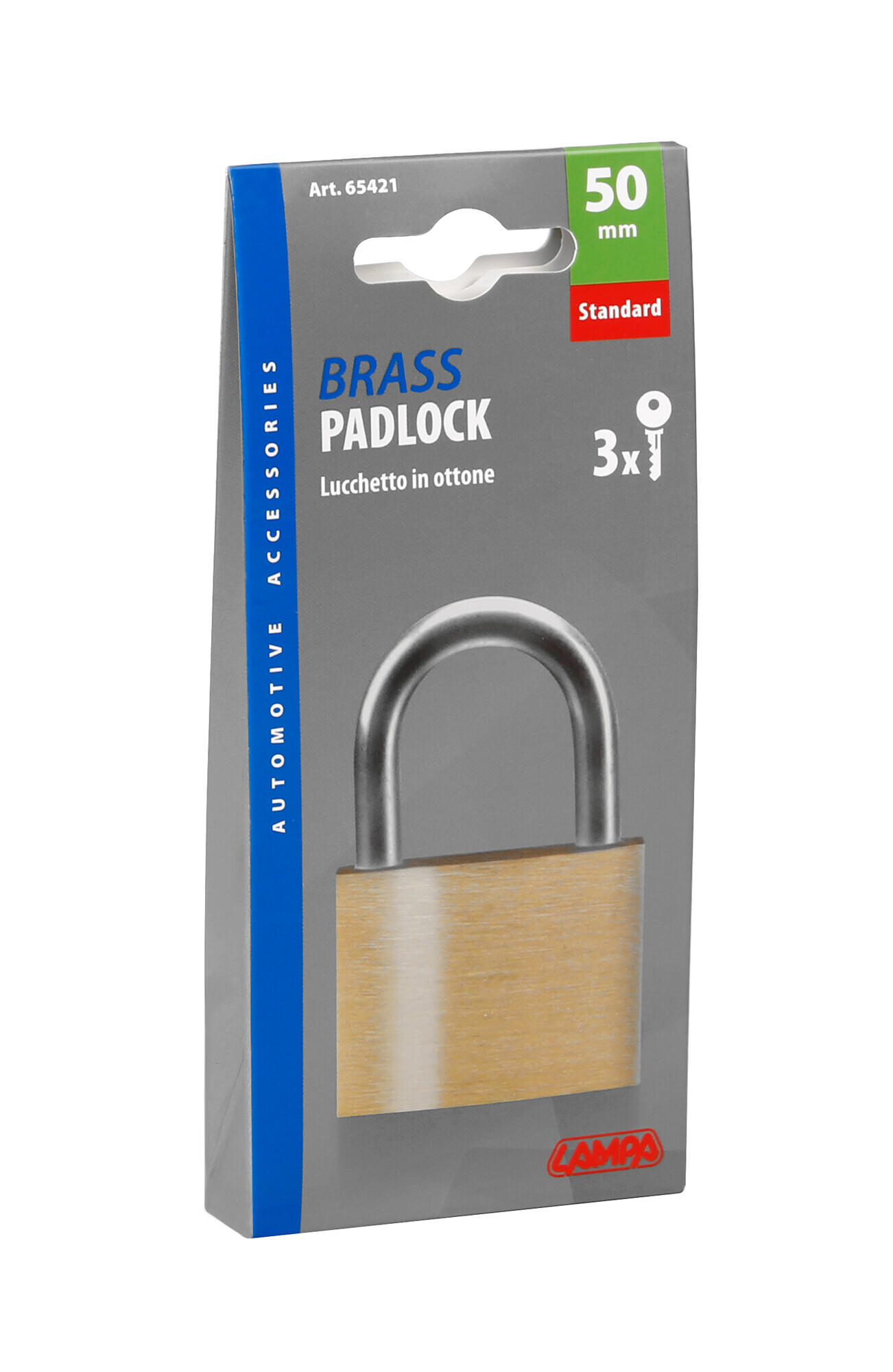 Standard, lucchetto in ottone - 50 mm - immagine 2