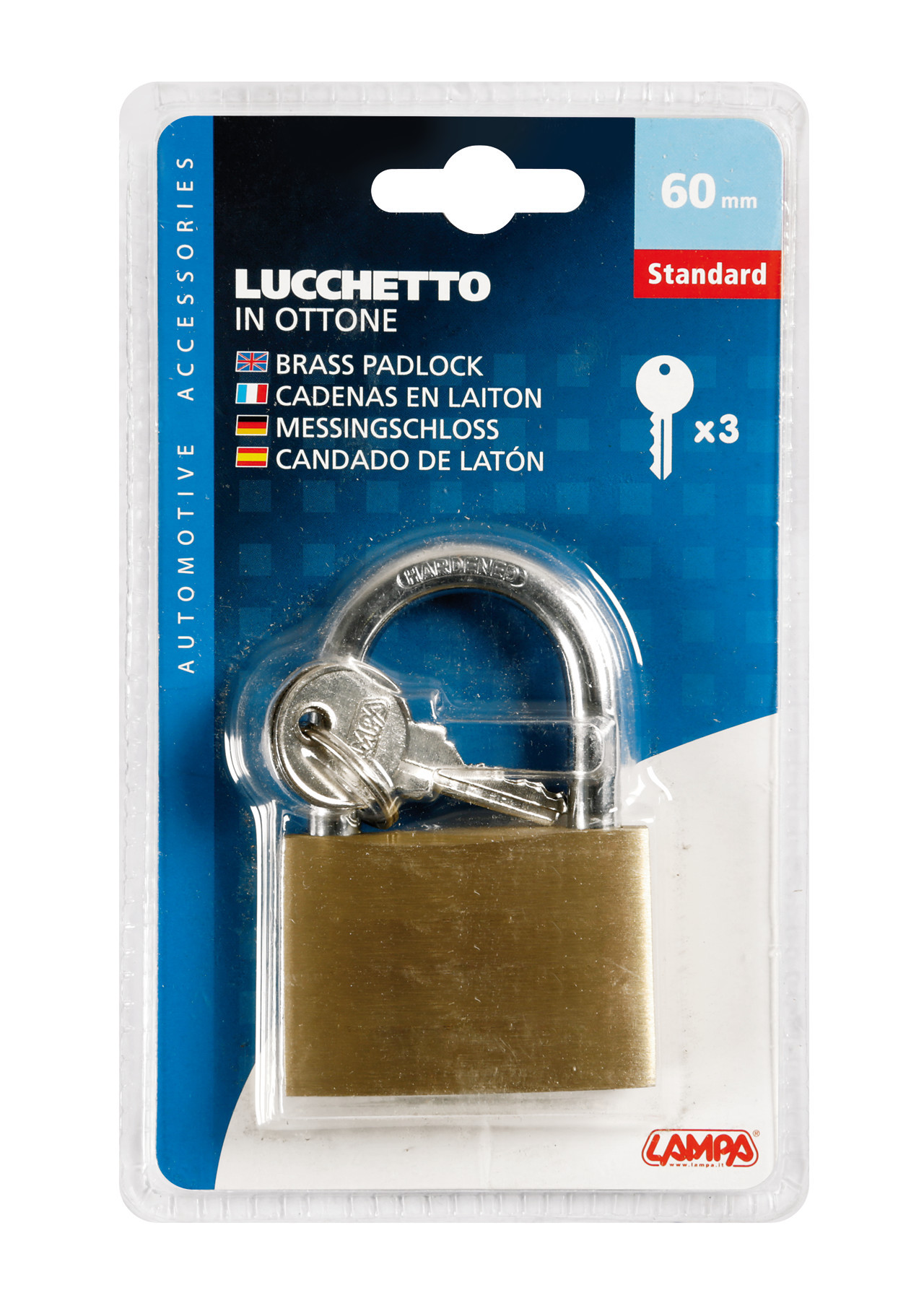 Standard, lucchetto in ottone - 60 mm - immagine 2