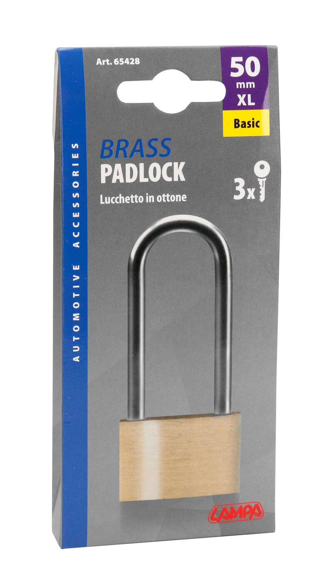 Basic, lucchetto in ottone - 50 mm XL - immagine 2